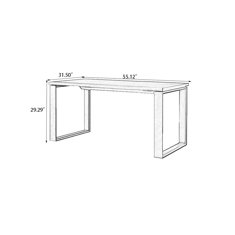 Bronw Rectangle Solid Wood Dining Tables, 29.29"H x 55.12"L x 31.5"W
