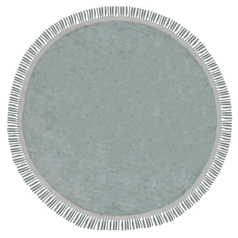 Reimann Hand Woven Cotton Machine Washable Rug, Round 5'