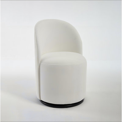 Ensemble de 1 fauteuil demi-tonneau de cuisine et de salle à manger rembourré, chaise de salle à manger ronde moderne en velours de style Mid-Century, fauteuil d'appoint pour meuble-lavabo d'appoint sans accoudoir pivotant à 360 degrés pour le salon de la chambre à coucher