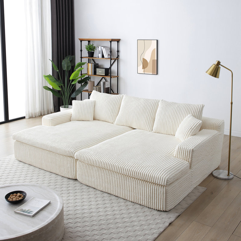 Méridienne de 102 po Beige