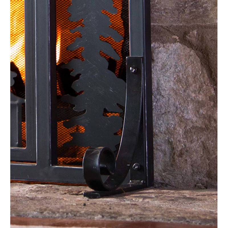 Single Panel Steel Fireplace Screen