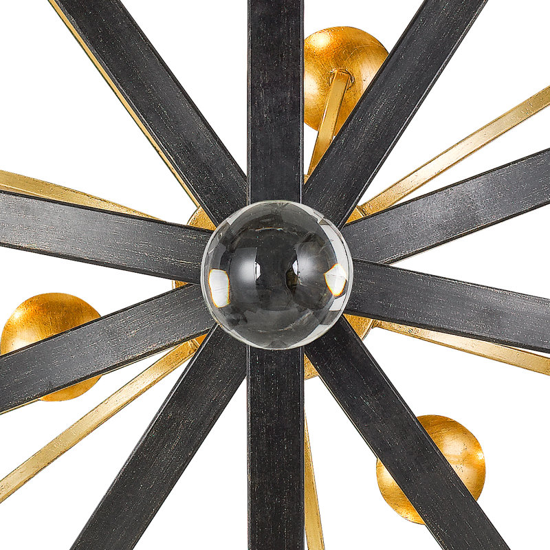 Luna 9 Light Foyer Chandelier, English Bronze/Antique Gold