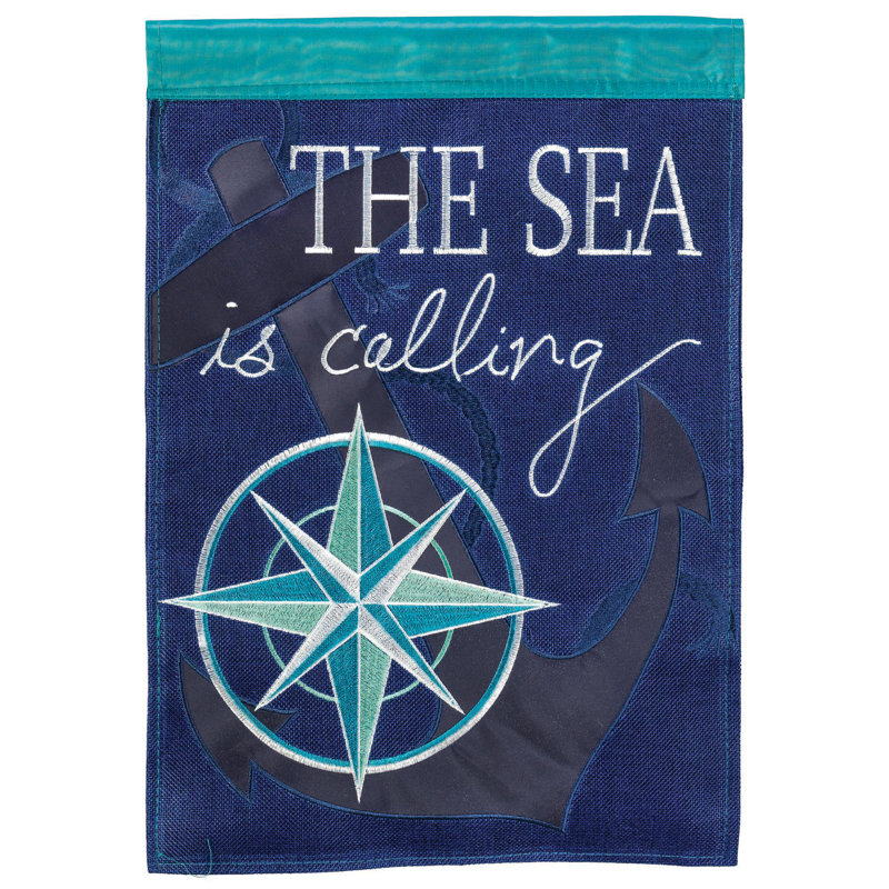 Flag The Sea Is Calling Burlap, 42 in x 29 in