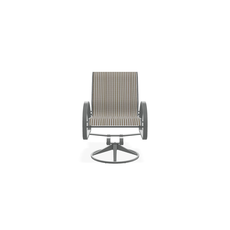 Fauteuil de patio pivotant Hiraku, Brun clair, Graphite texturé