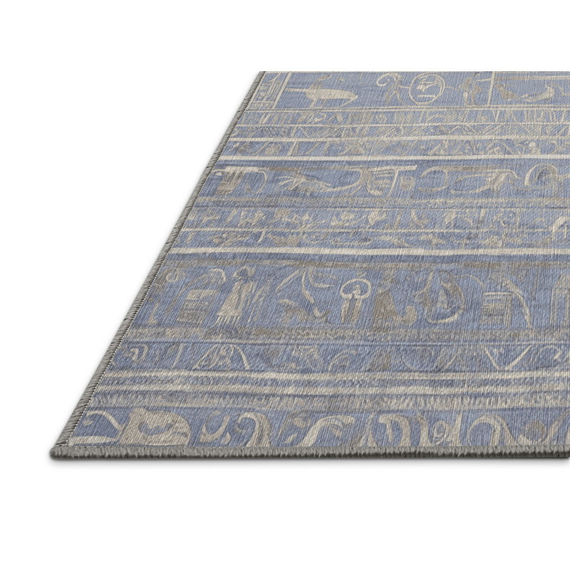 Machine Washable Gray Area Rug, Runner 2' x 5'