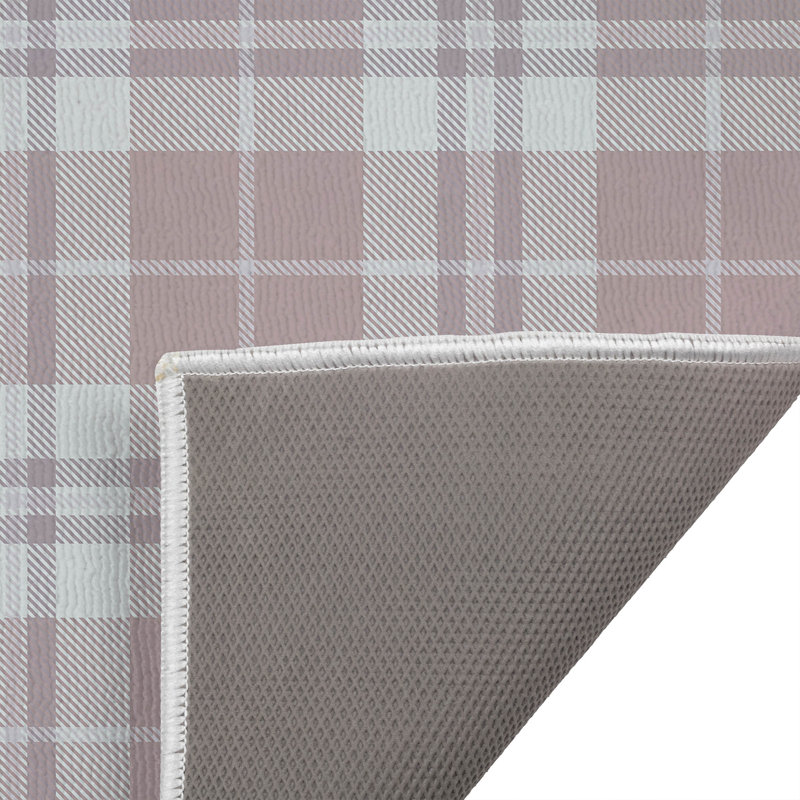 Tapis de toilette rectangulaire absorbant et antidérapant à carreaux Tartan Block