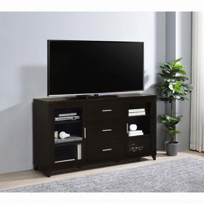 Nyler Cappuccino 3-drawer Rectangular TV Console