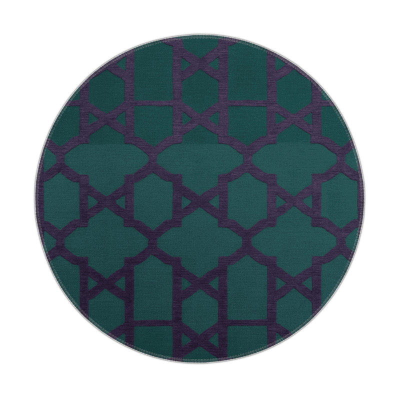 Trellis Blue Indoor and Outdoor Area Rug, Rectangle 9' x 12'