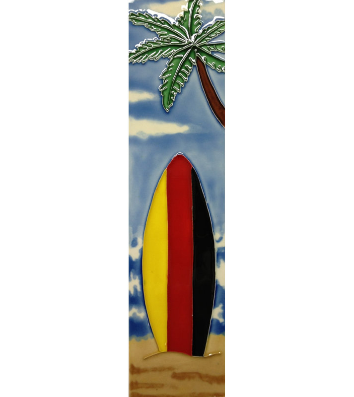Carreau d'art simple planche de surf murale 4 x 16 po