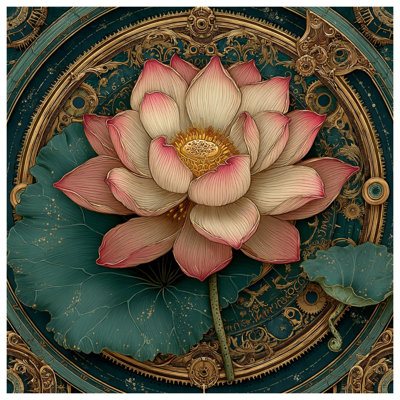 Intricate Lotus Illustration Wall Tapestry - Lotus Wall Decor