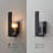 Mia Single Light Matte Black Clear Glass Panel Wall Sconce