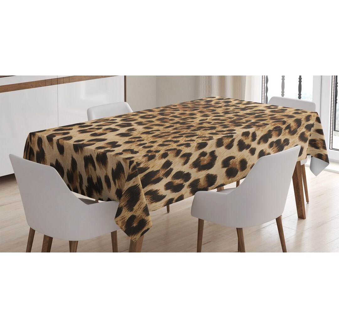 Tischdecke, Wildtierhaut, Leopard-Druck, Pale Braun Schwarz