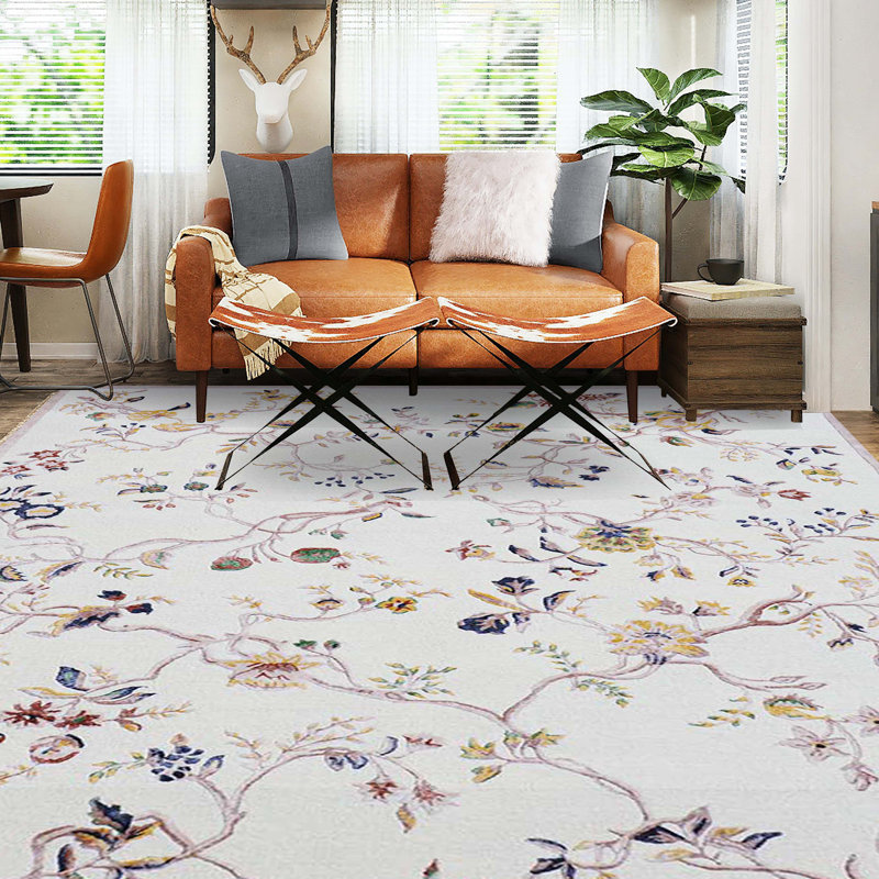 Floral Area Rug, Rectangle 6' x 9'
