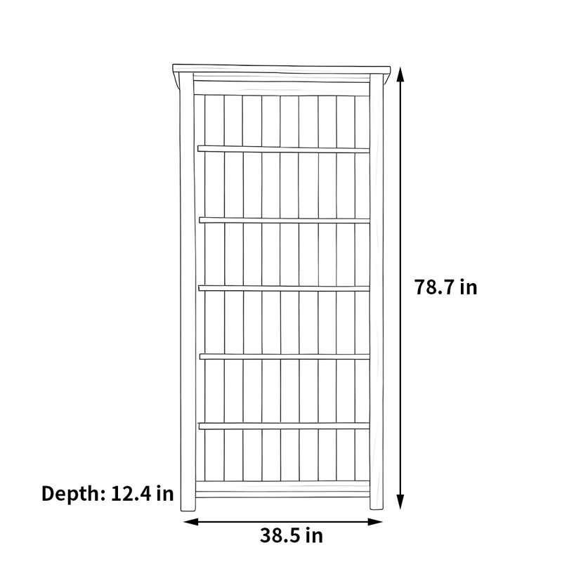 Bibliothèque rétro et classique, (6 tablettes) H 78,7 po x l 38,5 po x P 12,4 po