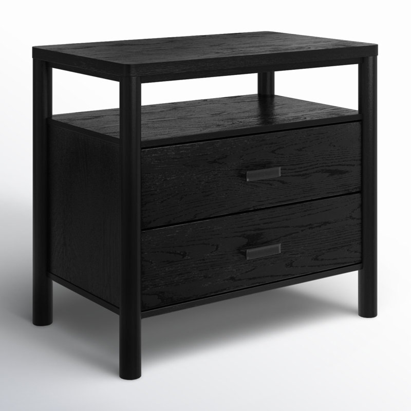Jaylessa Wood Nightstand, Black
