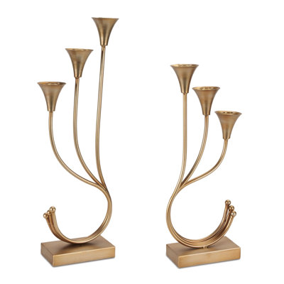 Porte-bougie triple conique (ensemble de 2)