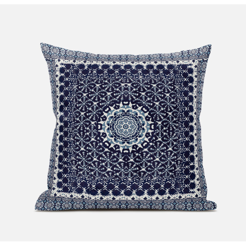 Floral Reversible Throw Pillow, Indigo/Blue
