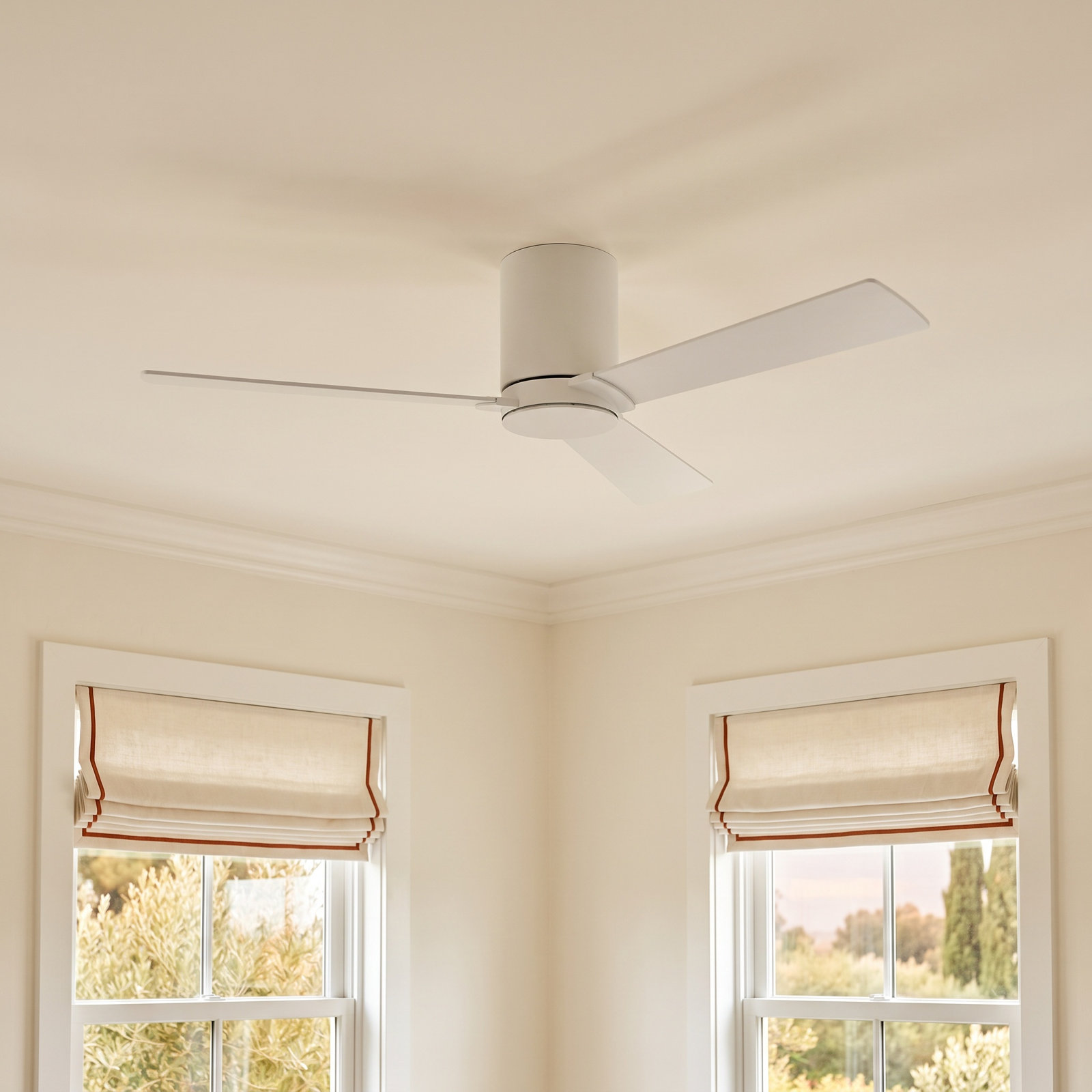 Salma 3 Blade Ceiling Fan, Matte White, 9.3" H x 44" W, Matte White