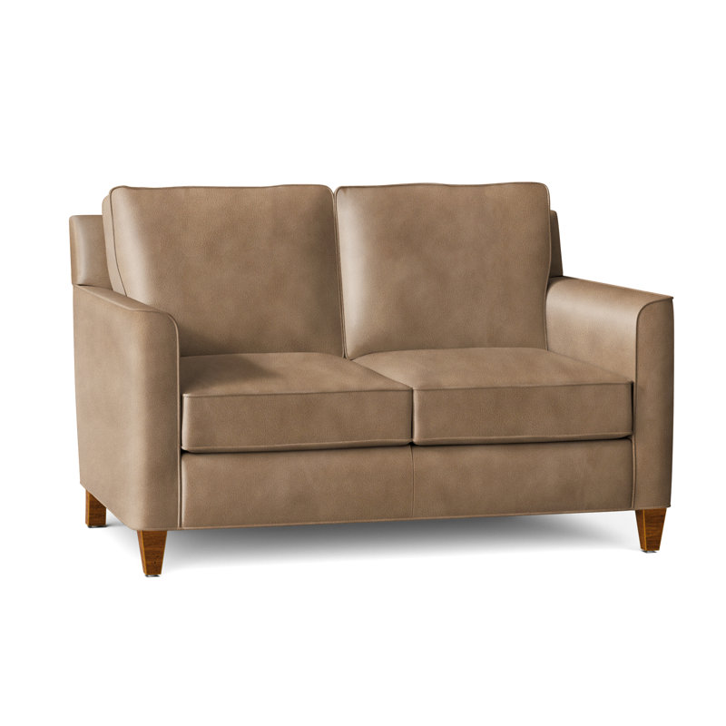 Yorba Leather Loveseat, New Classiques, Empyrean Mist Genuine Leather