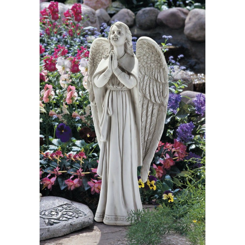 Divine Guidance Praying Angel Statue, 84cm H x 38cm W x 25cm D