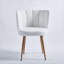 Ensemble de 2 chaises de salle à manger pour salle à manger et café en tissu blanc classique avec dossier rembourré-214492706