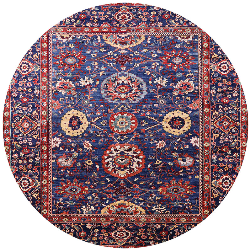 Tapis brun / bleu, Rond 3 pi