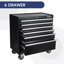 Tool Chest, 6 Drawers Rolling Tool Cabinet, Lockable Wheels, Ball Bearing Sliders, Black Powder Coating, Metal Tool Storage Cart, Suitable For Garage, Warehouse, Workshop