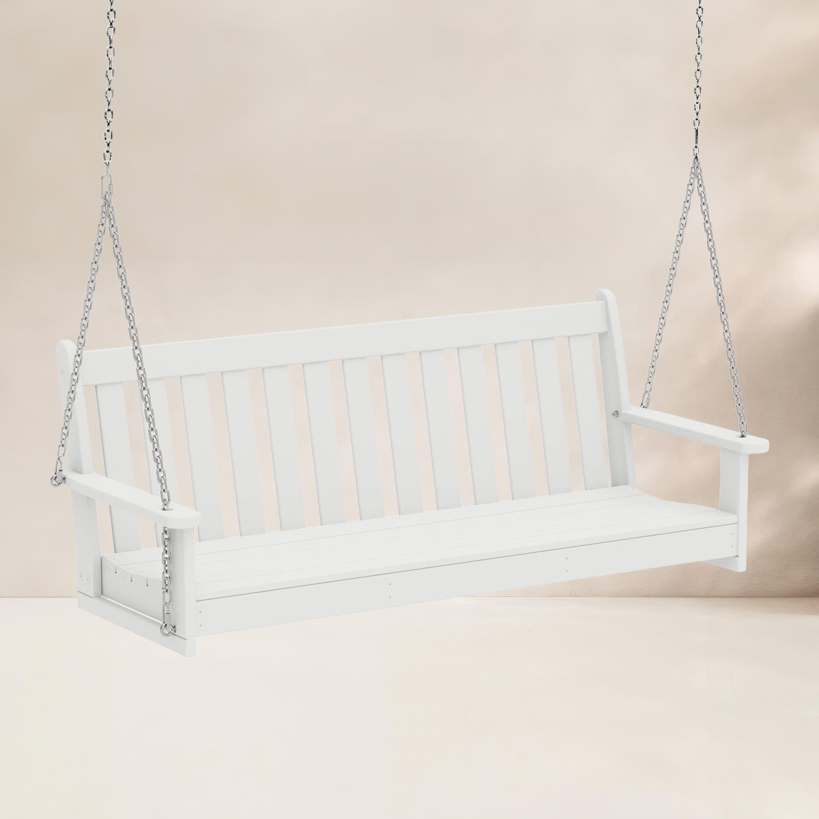 POLYWOOD® Vineyard Porch Swing, White