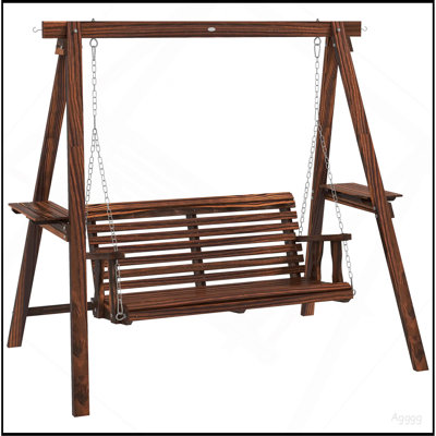 Balancelle d'extérieur 2 places avec support et tables d'appoint pour le jardin