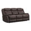 Ensemble 2 pièces: canapé inclinable et causeuse console, microfibre polie brune-487236028