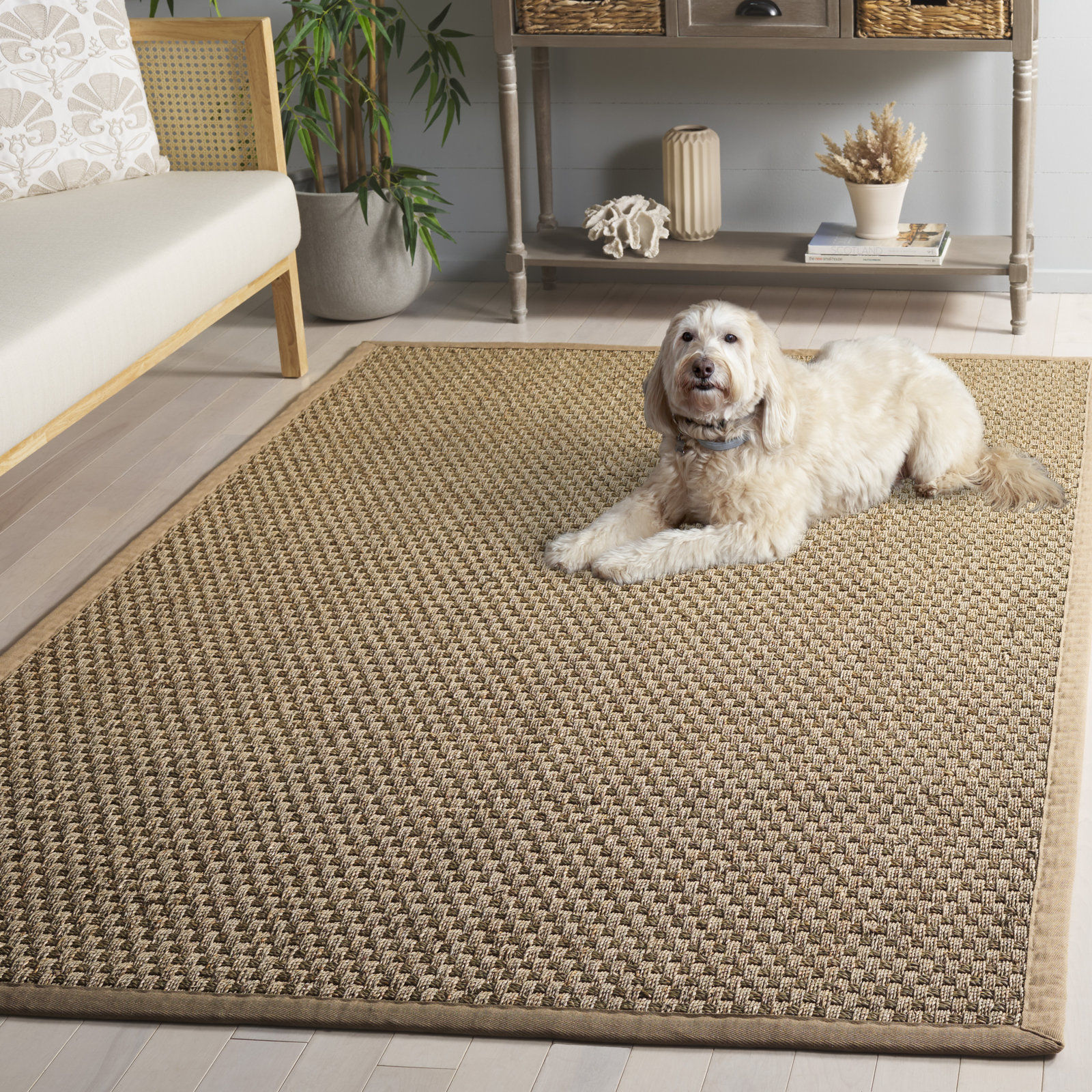 Brookhaven Natural Beige Seagrass Rug, Rectangle 3' x 5'