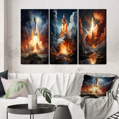 " Rocketship Celestial Dreams " 3 - Pieces