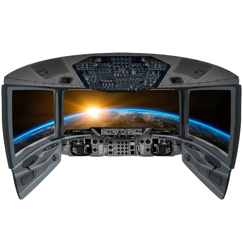 Murale espace extérieur pour fenêtre espace du cockpit Mitul, H 30 po x l 50 po