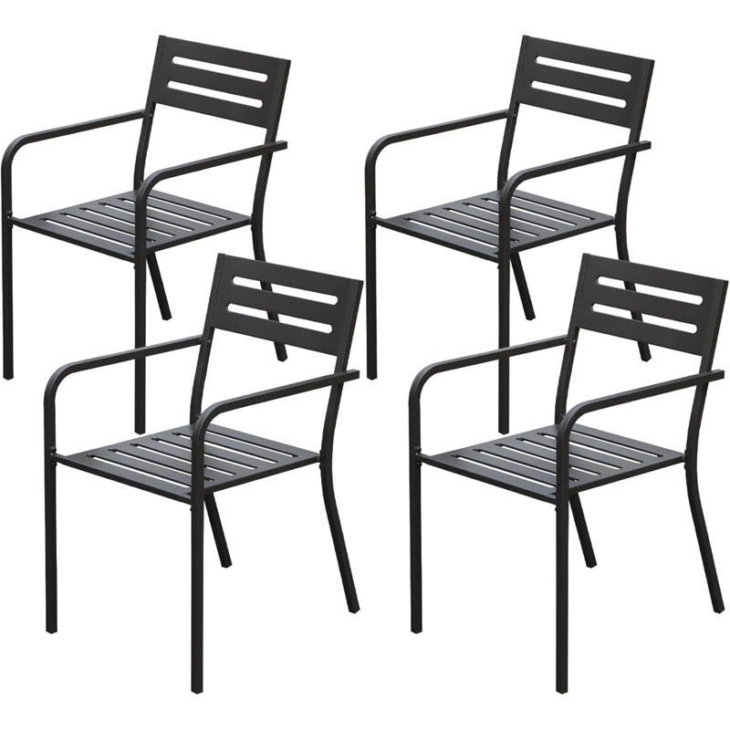 Chaises de patio empilables avec cadre en métal Dennis