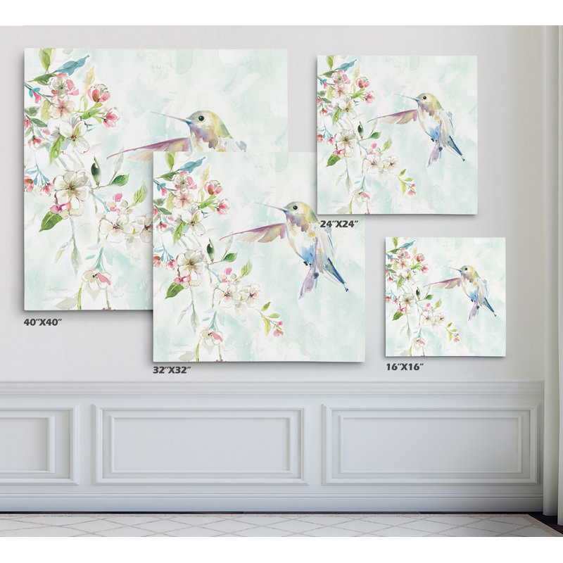 Colibri IV - reproduction d'art, Toile tendue, H 16 po x l 16 po x P 1,5 po