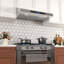 Hotte sous un meuble à conduit 30 pouces, 800 pi³ / min, 4 vitesses, télécommande en acier inoxydable et panneau tactile avec lumières DEL-122239932-122239935