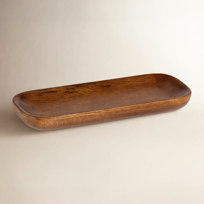 Pottsville Obira Wood Tray, 1" H x 9" W x 3.5" D
