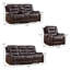 Ensemble de salon inclinable manuel en similicuir 3 pièces avec rangement et console cachée-1058019384