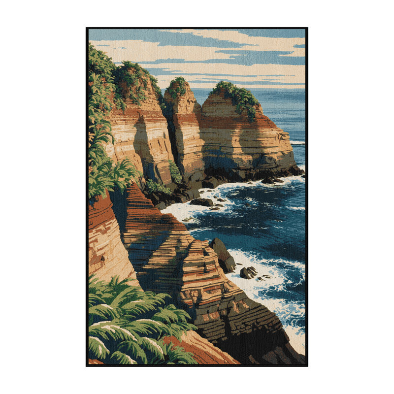  Tapis hawaïen lavable Island Cliff, Rectangle 6 pi x 9 pi