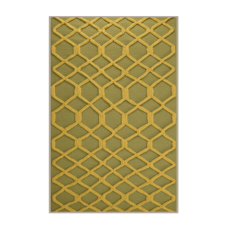 Machine Washable Trellis Brown Area Rug, Runner 2' x 4'