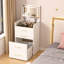 Bureau de coiffeuse 3 en 1 avec miroir ouvert, petit ensemble de coiffeuse avec bureau en verre visible, coiffeuse de maquillage compacte avec 3 tiroirs, coiffeuse pour chambre à coucher-1720478807