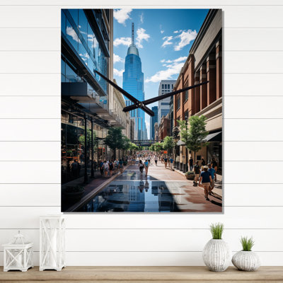 Charlotte City Urban - Cityscapes Very Large Wall Clocks