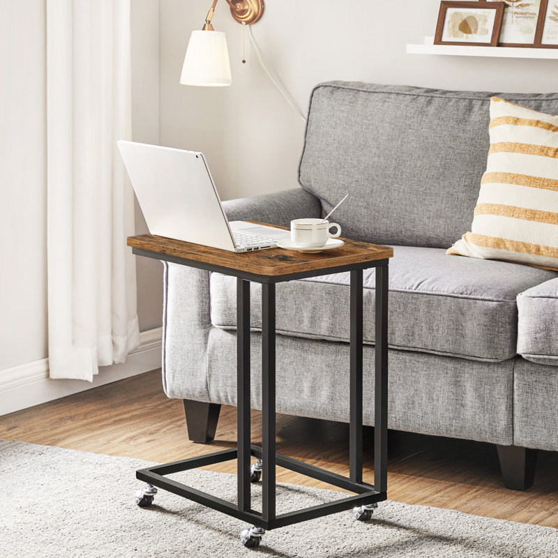 Sashko End Table, Rustic Brown Top/Black Base