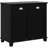 Dual Tilt Out Hamper Cabinet, Bathroom Storage. 2 Laundry For Washroom, Black. Modern Floor Cabinet With Spacious Towel Accommodation. Separate & Dark Item Build, Water-. Toppling Design.