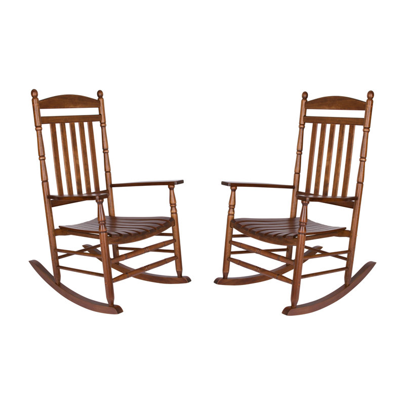 Ensemble de 2 chaises berçantes d'extérieur Aritu, Chêne