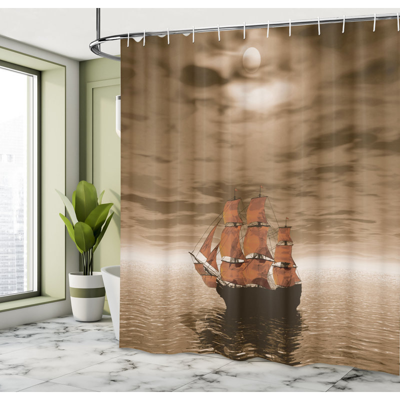 Ensemble de rideau de douche + crochets, H 70 po x l 69 po