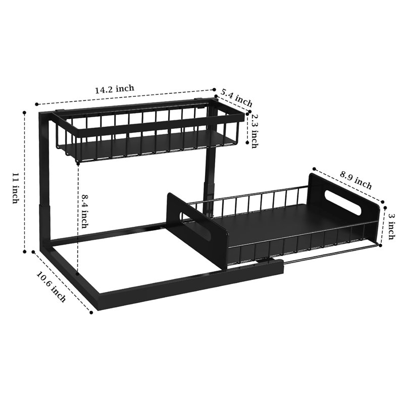 Ensemble de rangement sous le lavabo, Noir