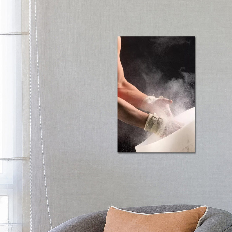 Male Gymnast Putting Chalk On His Hands, Bainbridge Island, Washington State, USA by Panoramic Images - Gallery-Wrapped Canvas Giclée on Canvas