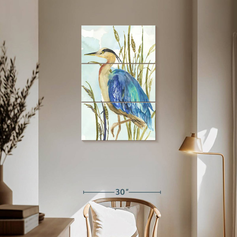 Petit héron bleu Brampt, H 57 po x l 36 po