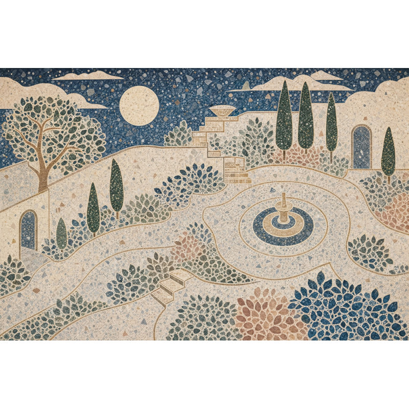 Papier peint texturé Terrazzo, Non tissé, 140 po x 108 po